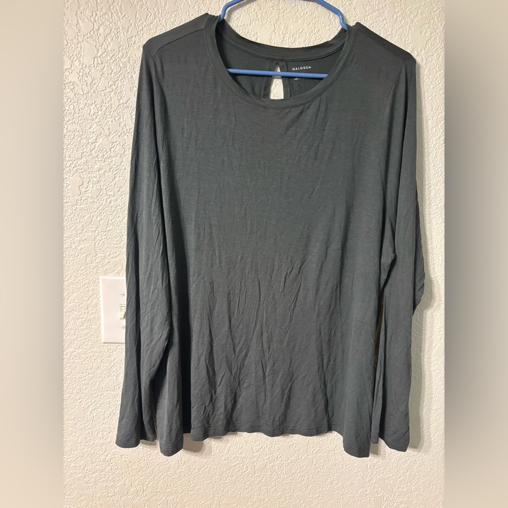 New with tags Nordstrom halogen gray stretch long sleeves top
